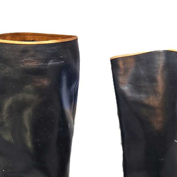 Vintage Ottorino Bossi sz 5 Knee High Riding Black Boots 35.5 Heels Pumps - Picture 6 of 14